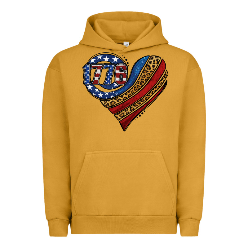 American Western Leopard Flag Heart Urban Hoodie by Jasminsmagicworld | Teevron