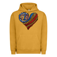 Pigment Peanut Butter american western leopard flag heart Urban Hoodie - Jasminsmagicworld