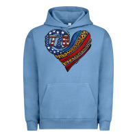 Pigment Pebble Blue american western leopard flag heart Urban Hoodie - Jasminsmagicworld