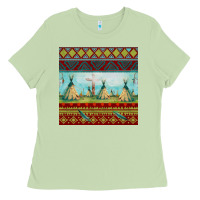 Matcha teepe tent dreamcatcher totem pole seamless patter Ladies Tee - FaDigitalArtStudio