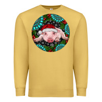 Antique Gold Baby Pig Christmas Premium Sweatshirt - RanaPortraitStore