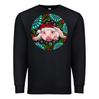 Black Baby Pig Christmas Premium Sweatshirt - RanaPortraitStore
