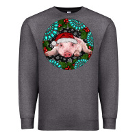 Charcoal Heather Baby Pig Christmas Premium Sweatshirt - RanaPortraitStore