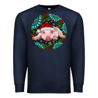 Navy Baby Pig Christmas Premium Sweatshirt - RanaPortraitStore