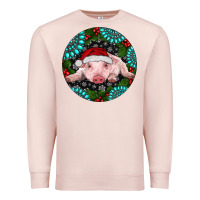 Pale Pink Baby Pig Christmas Premium Sweatshirt - RanaPortraitStore