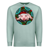 Seafoam Baby Pig Christmas Premium Sweatshirt - RanaPortraitStore