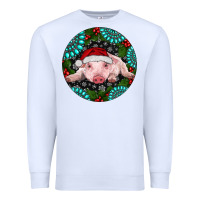 White Baby Pig Christmas Premium Sweatshirt - RanaPortraitStore