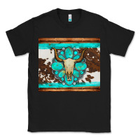 Black bull skull and turquoise cowhide tumbler Classic Tee - Artiststas