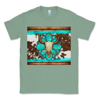 Sage bull skull and turquoise cowhide tumbler Classic Tee - Artiststas