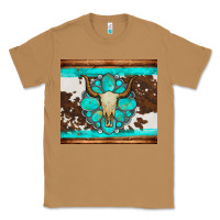 Toasted Coconut bull skull and turquoise cowhide tumbler Classic Tee - Artiststas