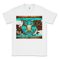 White bull skull and turquoise cowhide tumbler Classic Tee - Artiststas