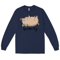 Navy Spider Pig Long Sleeve Tee - DesigneFamous