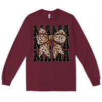 Burgundy mama leopard Long Sleeve Tee - CowhideDigitalArt