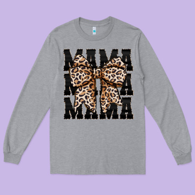 Mama Leopard Long Sleeve Tee Designed By Cowhidedigitalart