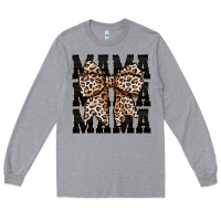 Heather Grey mama leopard Long Sleeve Tee - CowhideDigitalArt