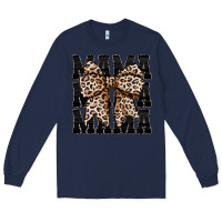 Navy mama leopard Long Sleeve Tee - CowhideDigitalArt