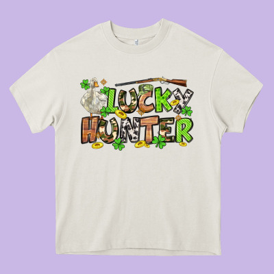 Lucky Hunter St. Patrick's Day Heavy Core Tee Designed By Oliviacreatesart