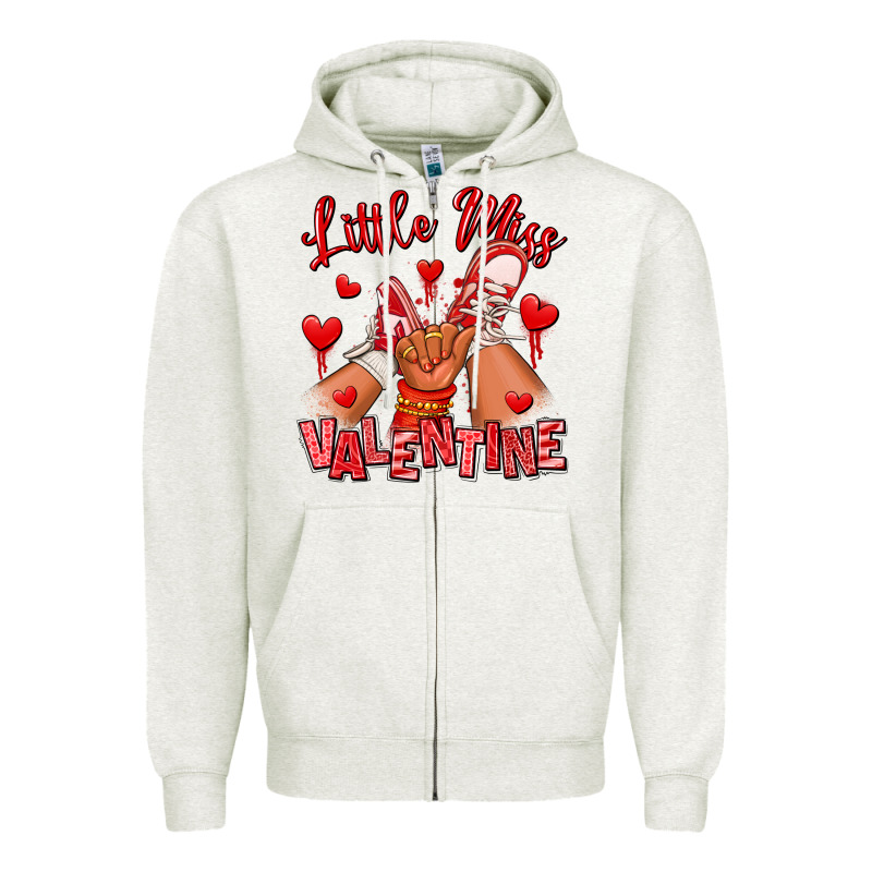 Little Miss Valentine Afro Kid Sneakers Zipper Hoodie by RanaPortraitStore | Teevron