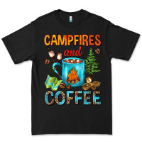 Black Campfires And Coffee Camping Coffee Premium Tee - FaDigitalArtStudio