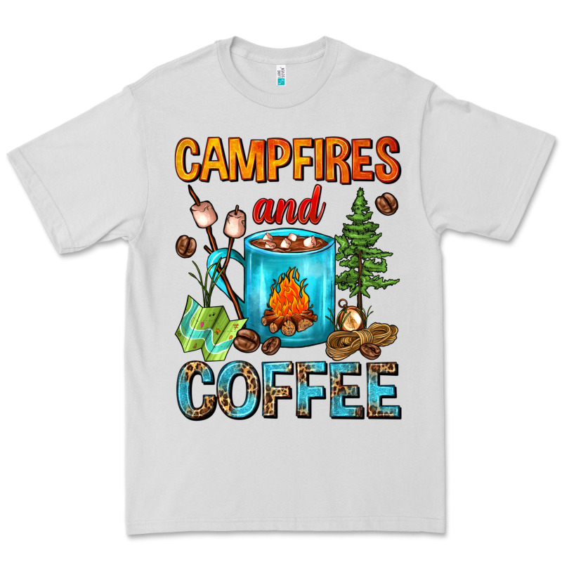 Campfires And Coffee Camping Coffee Premium Tee by FaDigitalArtStudio | Teevron