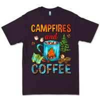 Plum Campfires And Coffee Camping Coffee Premium Tee - FaDigitalArtStudio