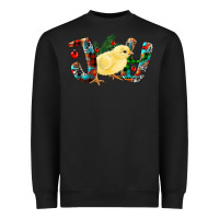 Black Christmas Joy With Chick Heavyweight Sweatshirt - RanaPortraitStore