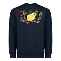 Navy Christmas Joy With Chick Heavyweight Sweatshirt - RanaPortraitStore