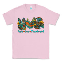 Bubblegum Pink peace love thunderbird Classic Tee - OliviaCreatesArt