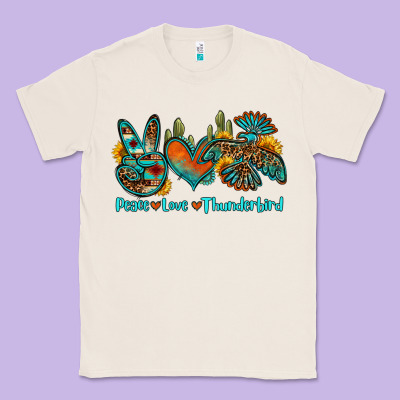 Peace Love Thunderbird Classic Tee Designed By Oliviacreatesart