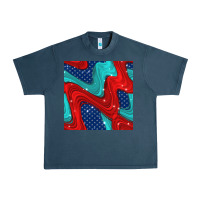 Midnight Navy american flag stripes seamless pattern Urban Heavy Tee - BundleAndBundleShop