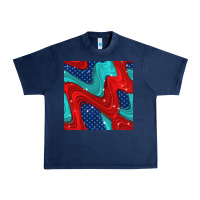 Navy american flag stripes seamless pattern Urban Heavy Tee - BundleAndBundleShop