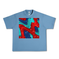 Pebble Blue american flag stripes seamless pattern Urban Heavy Tee - BundleAndBundleShop