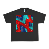 Pigment Black american flag stripes seamless pattern Urban Heavy Tee - BundleAndBundleShop