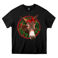 Black Christmas donkey with bandana Heavy Core Tee - Jasminsmagicworld