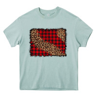 Arona leopard buffalo plaid background Heavy Core Tee - CowCowDesign