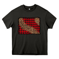 Asphalt leopard buffalo plaid background Heavy Core Tee - CowCowDesign