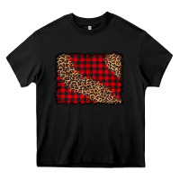 Black leopard buffalo plaid background Heavy Core Tee - CowCowDesign