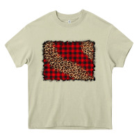 Mossy leopard buffalo plaid background Heavy Core Tee - CowCowDesign