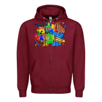Burgundy my child is non verbal but her mama aint afro hand rana Zipper Hoodie - RanaPortraitStore