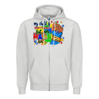 Dove Grey my child is non verbal but her mama aint afro hand rana Zipper Hoodie - RanaPortraitStore