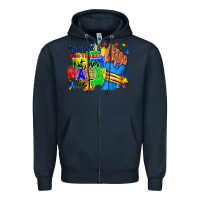 Navy my child is non verbal but her mama aint afro hand rana Zipper Hoodie - RanaPortraitStore
