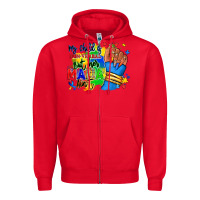 Red my child is non verbal but her mama aint afro hand rana Zipper Hoodie - RanaPortraitStore