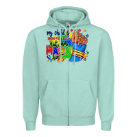 Seafoam my child is non verbal but her mama aint afro hand rana Zipper Hoodie - RanaPortraitStore