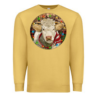 Antique Gold Charolais Heifer Christmas Premium Sweatshirt - RanaPortraitStore