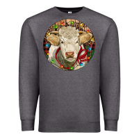 Charcoal Heather Charolais Heifer Christmas Premium Sweatshirt - RanaPortraitStore
