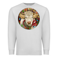 Dove Grey Charolais Heifer Christmas Premium Sweatshirt - RanaPortraitStore