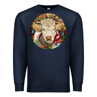 Navy Charolais Heifer Christmas Premium Sweatshirt - RanaPortraitStore
