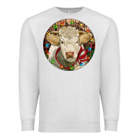 Oatmeal Heather Charolais Heifer Christmas Premium Sweatshirt - RanaPortraitStore