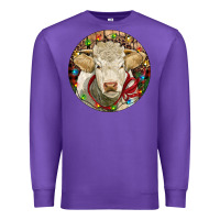 Purple Charolais Heifer Christmas Premium Sweatshirt - RanaPortraitStore