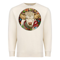 Sandshell Charolais Heifer Christmas Premium Sweatshirt - RanaPortraitStore